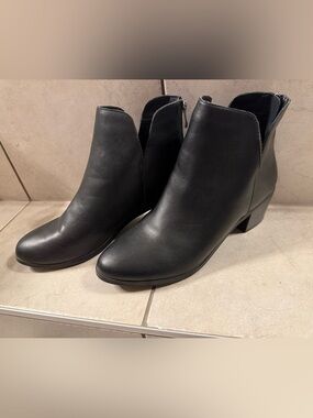 Black Women's Ankle Booties - Sleek Zip Side Design